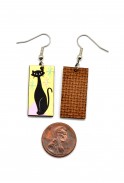 Cat on Yellow Earrings